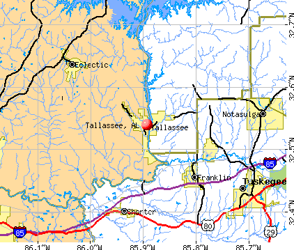 Tallassee, AL map