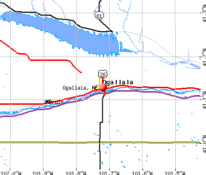 Ogallala, NE map