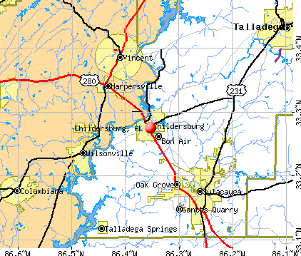 Childersburg, AL map