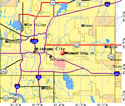 Midwest City, OK map