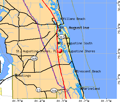 St. Augustine Shores, FL map