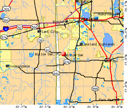 Willow Oak, FL map