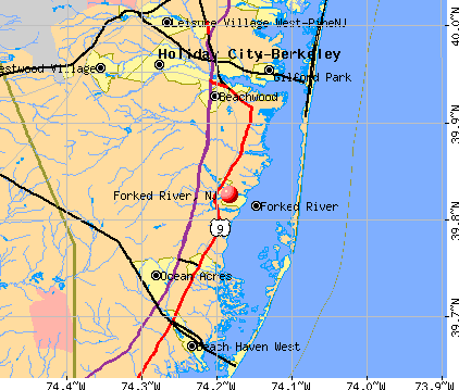 Forked River, NJ map