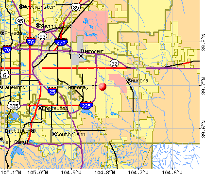 Aurora, CO map