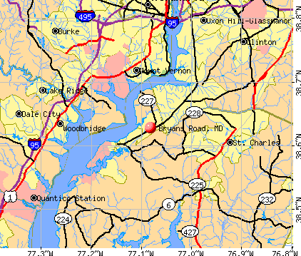 Bryans Road, MD map