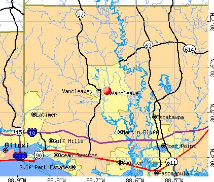 Vancleave, MS map