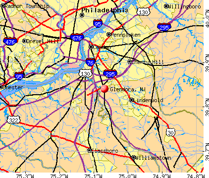 Glendora, NJ map