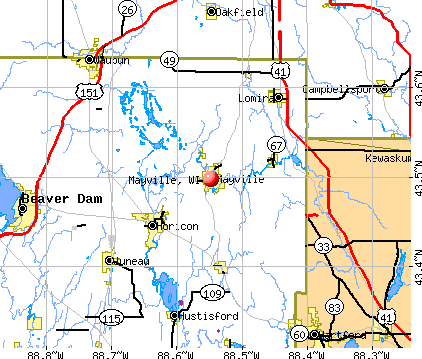 Mayville, WI map