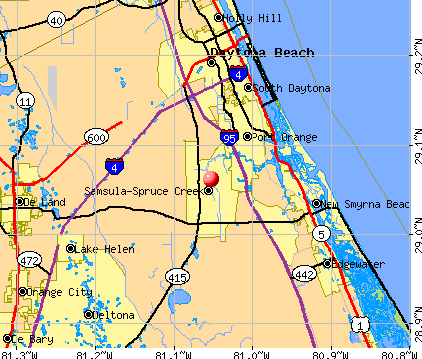 Samsula-Spruce Creek, FL map