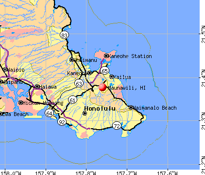 Maunawili, HI map