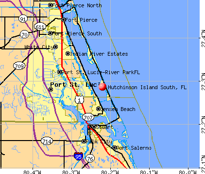 Hutchinson Island South, FL map