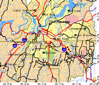 Lakeview, GA map