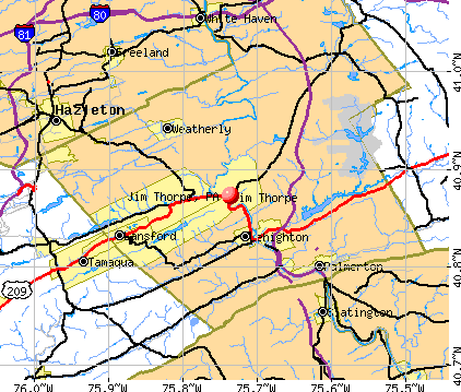 Jim Thorpe, PA map