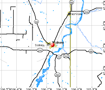 Sidney, MT map