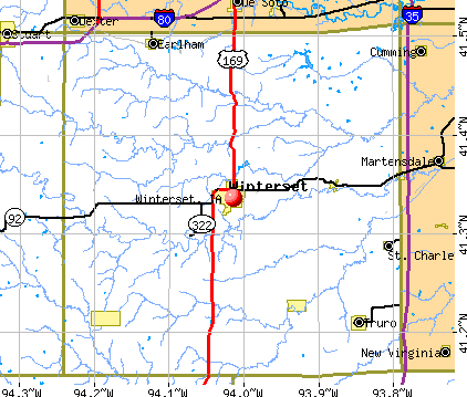 Winterset, IA map