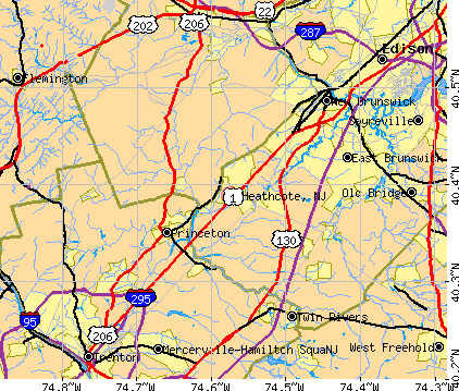 Heathcote, NJ map