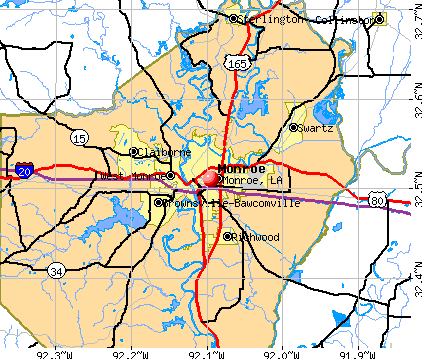 Monroe, LA map