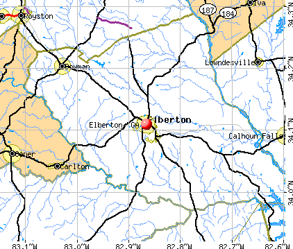 Elberton, GA map