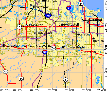 Olympia Fields, IL map