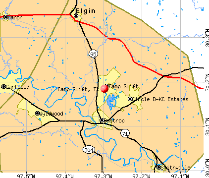 Camp Swift, TX map