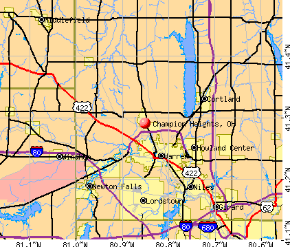 Champion Heights, OH map