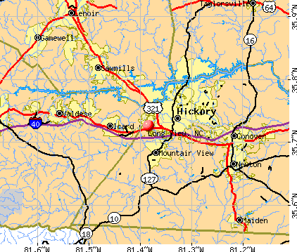 Long View, NC map
