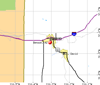 Benson, AZ map
