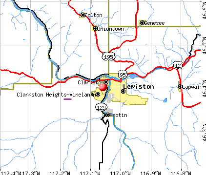 West Clarkston-Highland, WA map