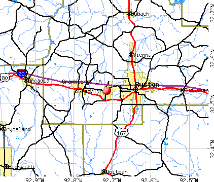 Grambling, LA map