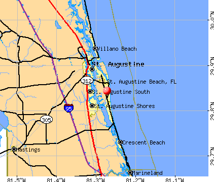 St. Augustine Beach, FL map