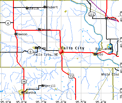 Falls City, NE map