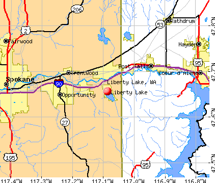 Liberty Lake, WA map