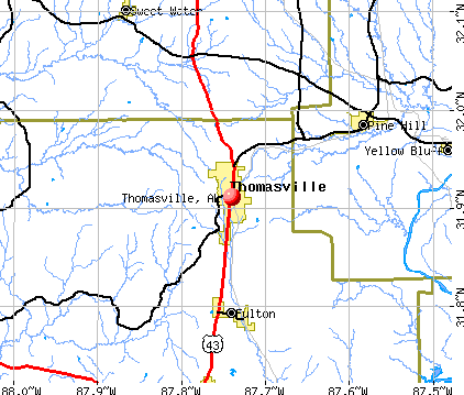 Thomasville, AL map