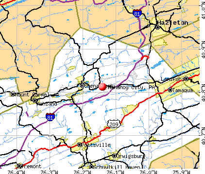 Mahanoy City, PA map