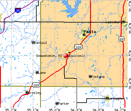 Osawatomie, KS map