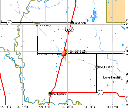 Frederick, OK map