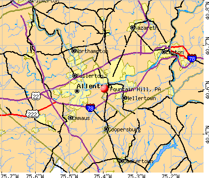 Fountain Hill, PA map