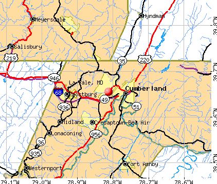 La Vale, MD map