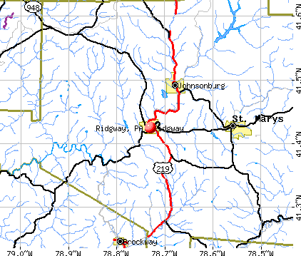 Ridgway, PA map