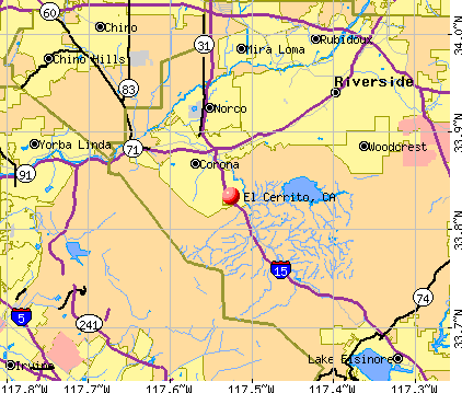 El Cerrito, CA map