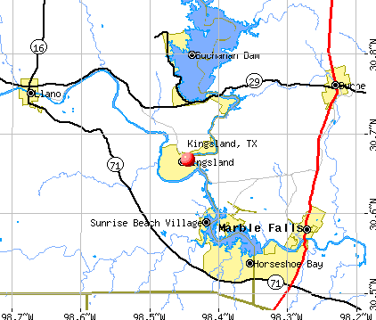 Kingsland, TX map