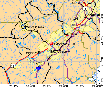 Forty Fort, PA map