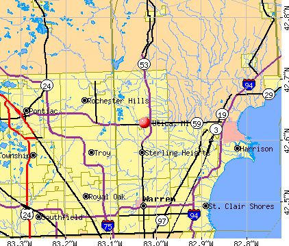 Utica, MI map
