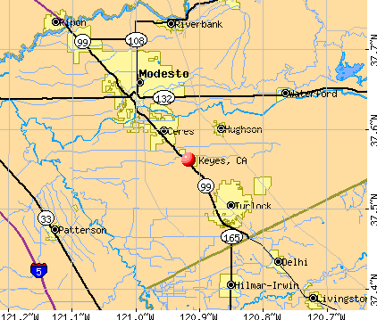 Keyes, CA map