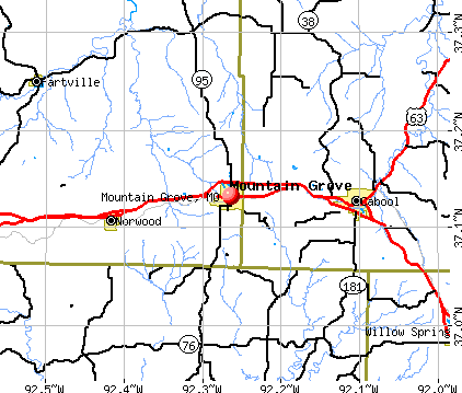 Mountain Grove, MO map