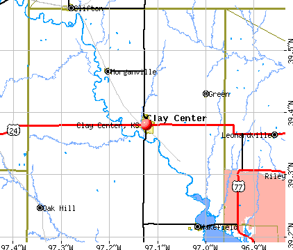 Clay Center, KS map