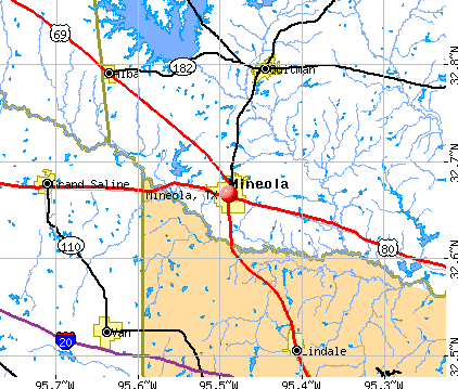Mineola, TX map