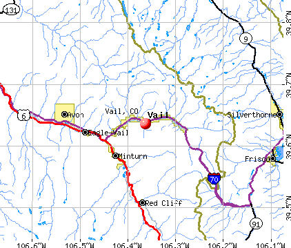 Vail, CO map
