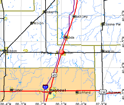 Paxton, IL map
