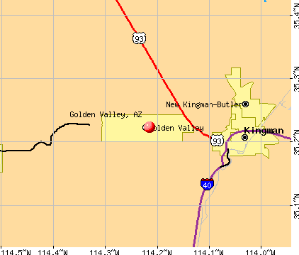 Golden Valley, AZ map